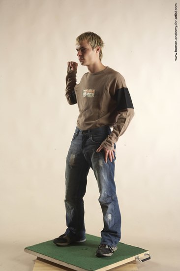 Casual Man White Standing poses - ALL Slim Short Brown Standing poses - simple Academic