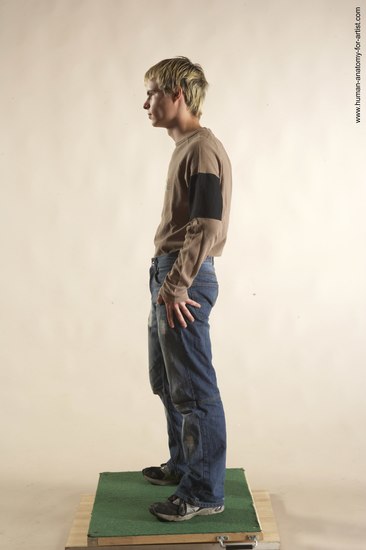 Casual Man White Standing poses - ALL Slim Short Brown Standing poses - simple Academic