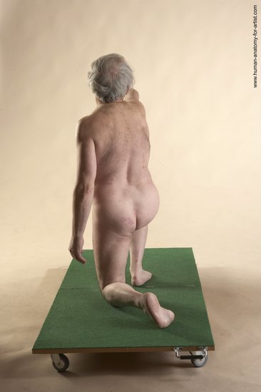 Nude Man White Kneeling poses - ALL Average Bald Grey Kneeling poses - on both knees Realistic