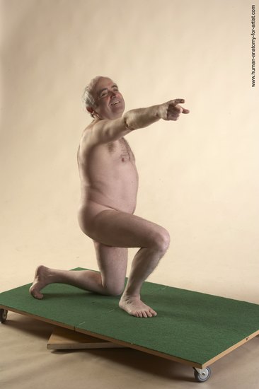 Nude Man White Kneeling poses - ALL Average Bald Grey Kneeling poses - on both knees Realistic