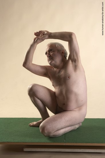 Nude Man White Kneeling poses - ALL Average Bald Grey Kneeling poses - on both knees Realistic