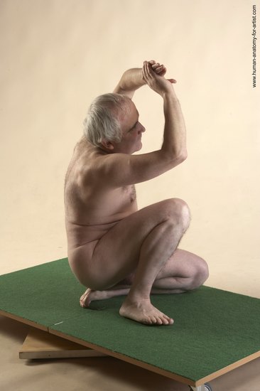 Nude Man White Kneeling poses - ALL Average Bald Grey Kneeling poses - on both knees Realistic