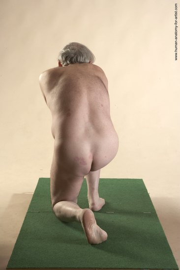 Nude Man White Kneeling poses - ALL Average Bald Grey Kneeling poses - on both knees Realistic