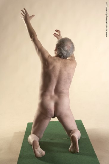 Nude Man White Kneeling poses - ALL Average Bald Grey Kneeling poses - on both knees Realistic