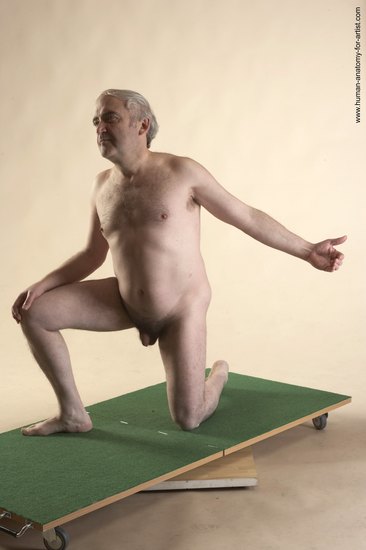 Nude Man White Kneeling poses - ALL Average Bald Grey Kneeling poses - on both knees Realistic