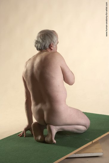 Nude Man White Kneeling poses - ALL Average Bald Grey Kneeling poses - on both knees Realistic