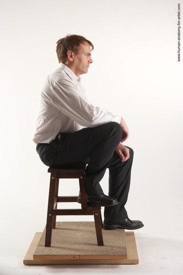 Casual Man White Sitting poses - simple Average Short Brown Sitting poses - ALL Academic