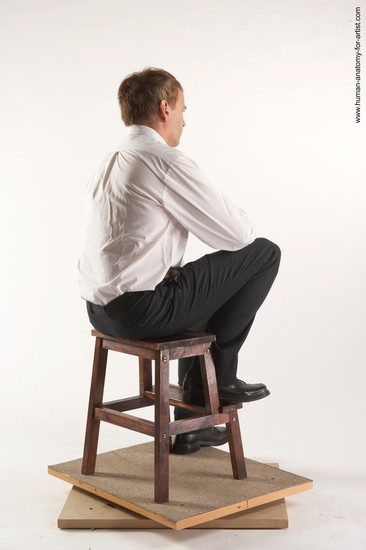 Casual Man White Sitting poses - simple Average Short Brown Sitting poses - ALL Academic