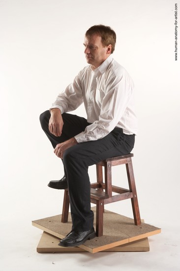 Casual Man White Sitting poses - simple Average Short Brown Sitting poses - ALL Academic