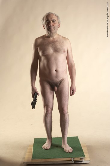 Nude Fighting with gun Man White Standing poses - ALL Average Bald Grey Standing poses - simple Realistic