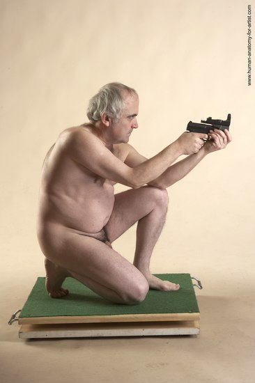 Nude Fighting with gun Man White Standing poses - ALL Average Bald Grey Standing poses - simple Realistic