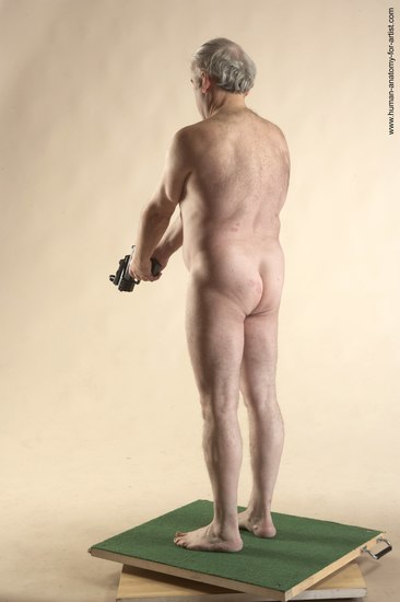 Nude Fighting with gun Man White Standing poses - ALL Average Bald Grey Standing poses - simple Realistic