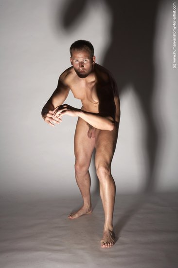 Nude Man White Standing poses - ALL Average Short Brown Standing poses - simple Realistic