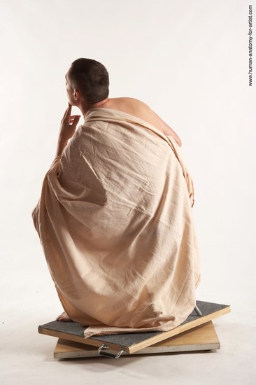 Drape Man White Kneeling poses - ALL Average Short Brown Kneeling poses - on one knee Academic