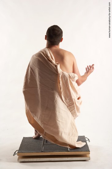 Drape Man White Kneeling poses - ALL Average Short Brown Kneeling poses - on one knee Academic