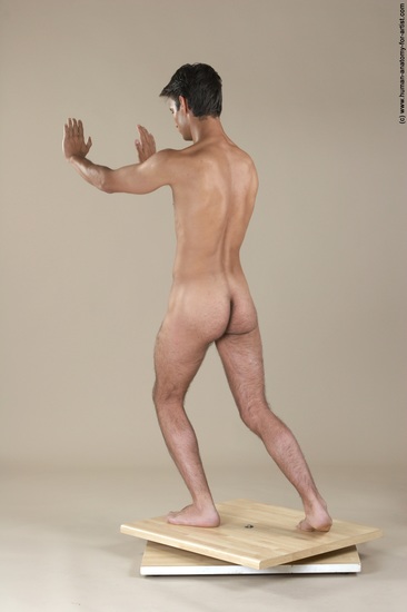 Nude Man White Moving poses Slim Short Black Realistic