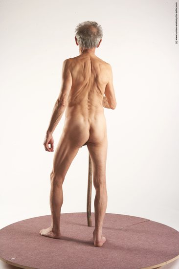 and more Nude Man White Standing poses - ALL Slim Bald Grey Standing poses - simple Realistic