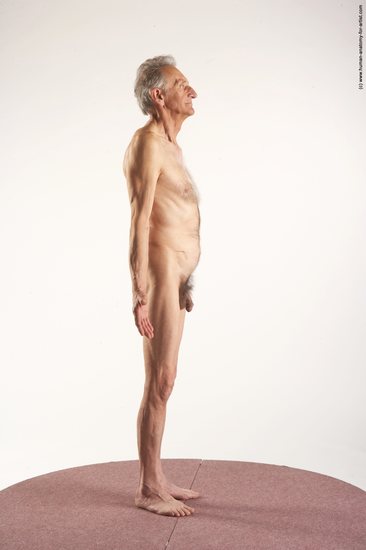 and more Nude Man White Standing poses - ALL Slim Bald Grey Standing poses - simple Realistic