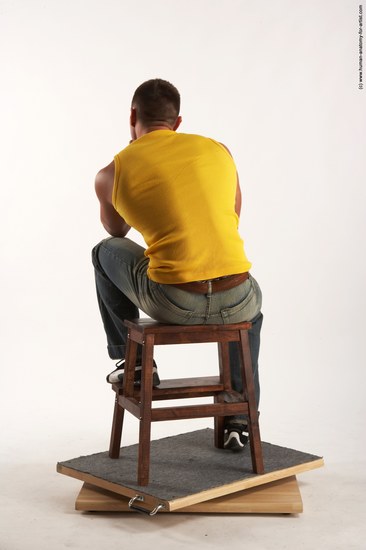 Casual Man White Standing poses - ALL Muscular Short Brown Standing poses - bend over Academic