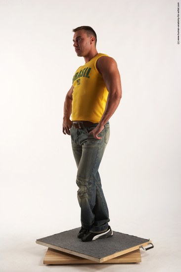 Casual Man White Standing poses - ALL Muscular Short Brown Standing poses - simple Academic