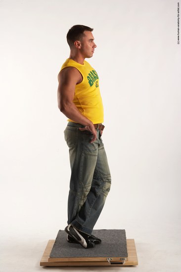 Casual Man White Standing poses - ALL Muscular Short Brown Standing poses - simple Academic