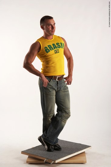 Casual Man White Standing poses - ALL Muscular Short Brown Standing poses - simple Academic