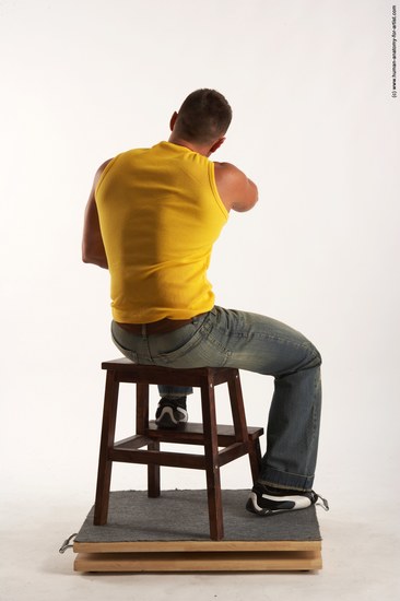 Casual Man White Standing poses - ALL Muscular Short Brown Standing poses - bend over Academic