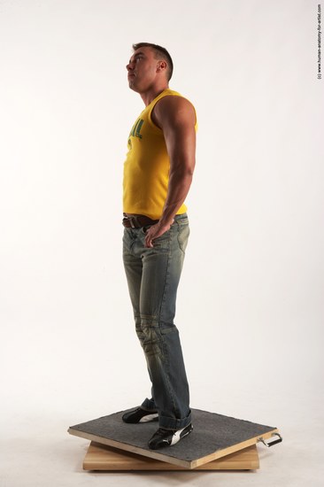 Casual Man White Standing poses - ALL Muscular Short Brown Standing poses - simple Academic