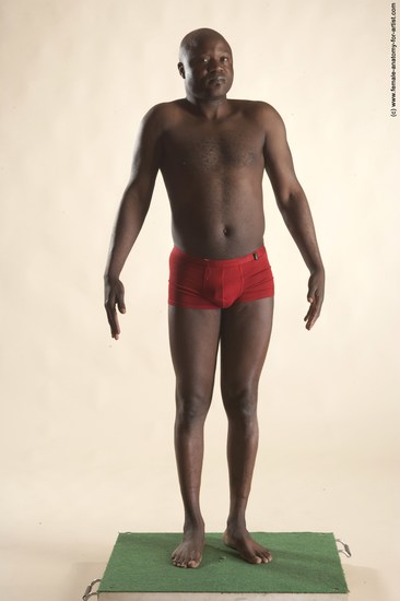 Underwear Man Black Standing poses - ALL Average Bald Standing poses - simple Academic