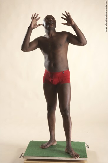 Underwear Man Black Standing poses - ALL Average Bald Standing poses - simple Academic