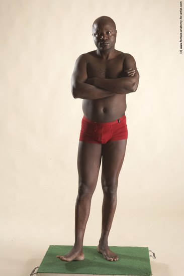 Underwear Man Black Standing poses - ALL Average Bald Standing poses - simple Academic