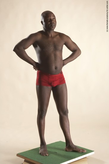 Underwear Man Black Standing poses - ALL Average Bald Standing poses - simple Academic