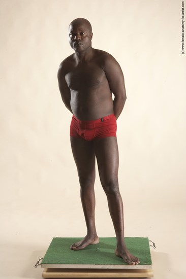 Underwear Man Black Standing poses - ALL Average Bald Standing poses - simple Academic