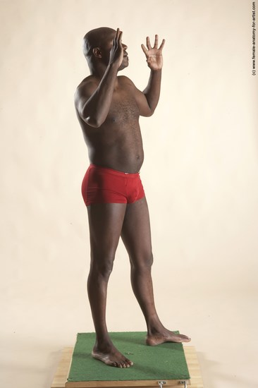 Underwear Man Black Standing poses - ALL Average Bald Standing poses - simple Academic