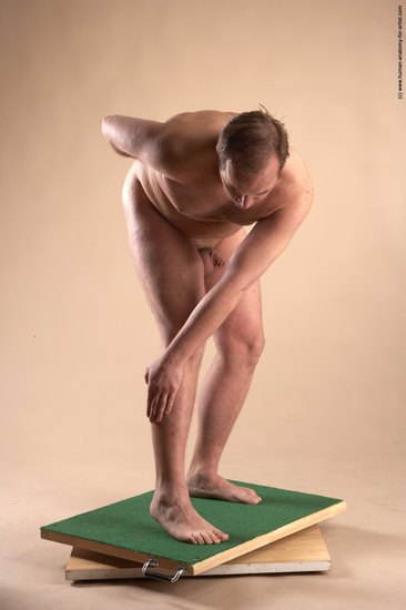 Nude Man White Standing poses - ALL Average Short Brown Standing poses - bend over Realistic