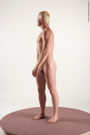 Nude Man White Standing poses - ALL Slim Short Blond Standing poses - simple Realistic