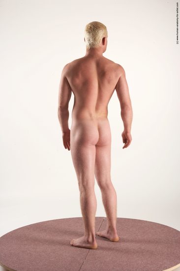 Nude Man White Standing poses - ALL Slim Short Blond Standing poses - simple Realistic