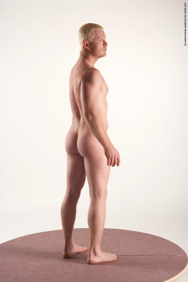 Nude Man White Standing poses - ALL Slim Short Blond Standing poses - simple Realistic