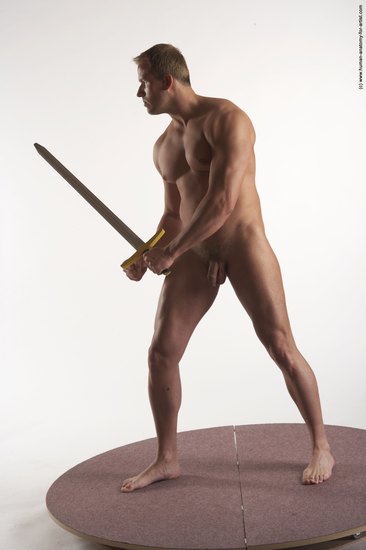 Nude Fighting Man White Standing poses - ALL Average Short Brown Standing poses - simple Realistic