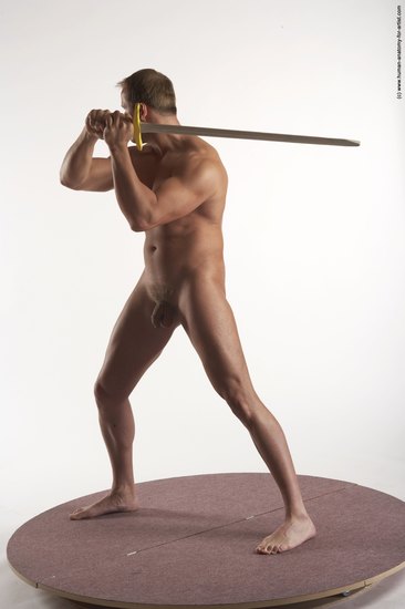 Nude Fighting Man White Standing poses - ALL Average Short Brown Standing poses - simple Realistic