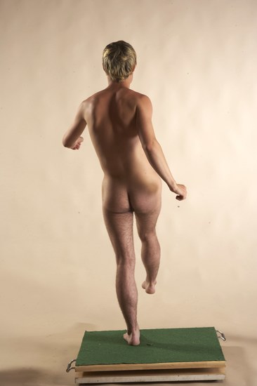 Nude Man White Moving poses Slim Short Brown Realistic