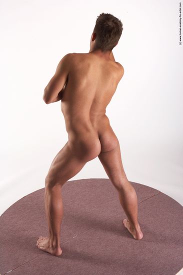 Nude Man White Standing poses - ALL Slim Short Brown Standing poses - simple Realistic