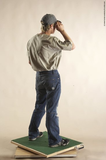 Casual Man White Standing poses - ALL Slim Short Blond Standing poses - simple Academic