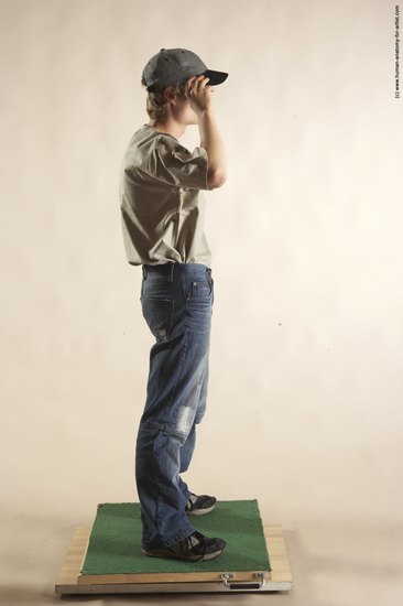 Casual Man White Standing poses - ALL Slim Short Blond Standing poses - simple Academic