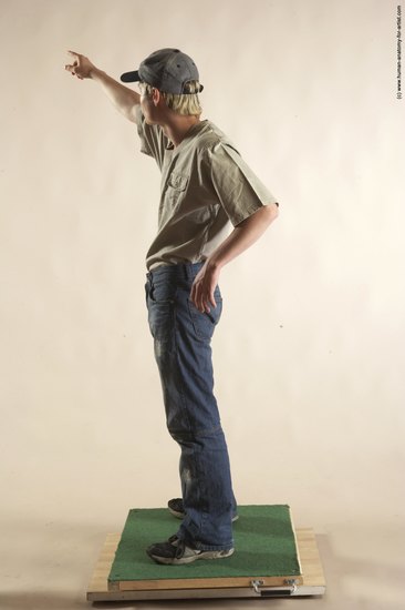 Casual Man White Standing poses - ALL Slim Short Blond Standing poses - simple Academic