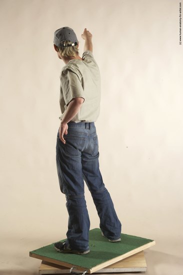 Casual Man White Standing poses - ALL Slim Short Blond Standing poses - simple Academic