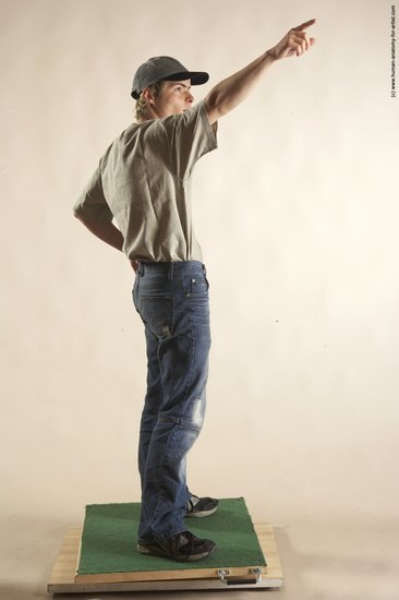 Casual Man White Standing poses - ALL Slim Short Blond Standing poses - simple Academic