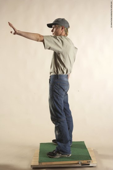 Casual Man White Standing poses - ALL Slim Short Blond Standing poses - simple Academic