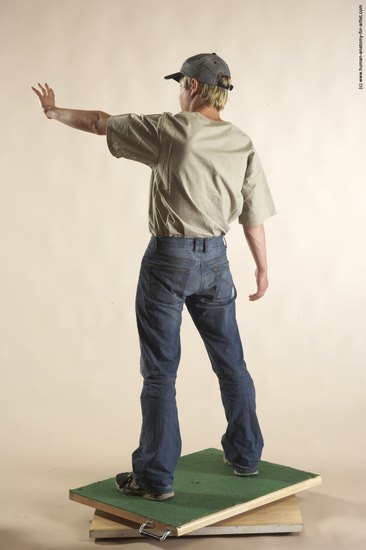 Casual Man White Standing poses - ALL Slim Short Blond Standing poses - simple Academic