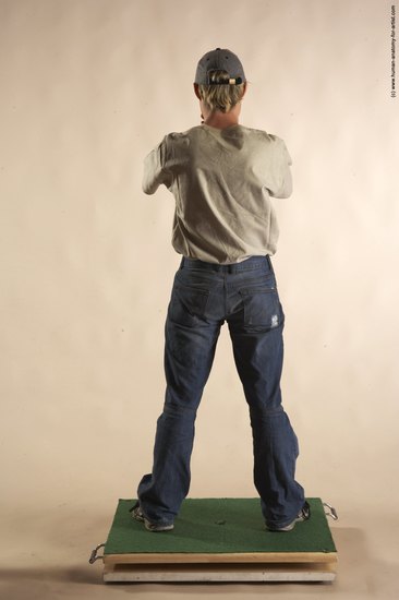 Casual Man White Standing poses - ALL Slim Short Blond Standing poses - simple Academic